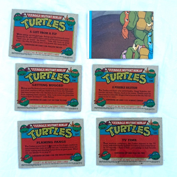 Teenage Mutant Ninja Turtles 1989 trading cards, set of 6 vintage cards! - Picture 2 of 2